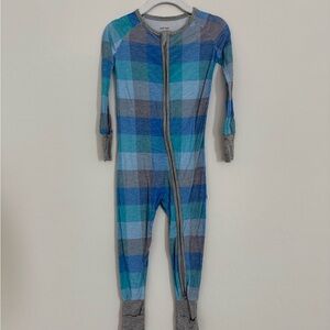 Little Sleepies Blue Checks Footie 2T